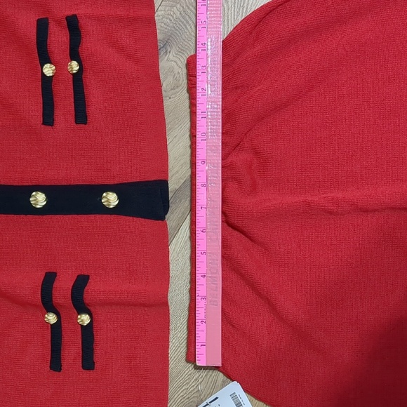 Vintage Mita Women's 2PC Knit Suit Jacket & Skirt red Black Size 14 - Picture 7 of 12